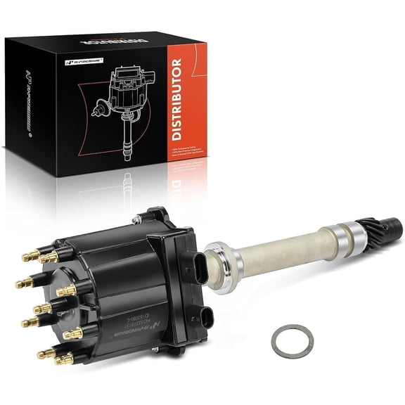 A-Premium Ignition Distributor with Cap and Rotor Compatible with Chevy GMC Vehicles - V8 5.0L 5.7L 7.4L - C/K 1500 2500 Pickup Camaro Blazer Yukon Jimmy C60 P30 Tahoe - 1987-1997 Black Cap