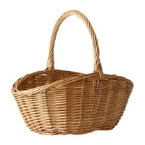 TAROFISH Woven Willow Basket with Handle, Woven Picnic Basket, Handmade Shopping Basket, Suitable for Fruit and Vegetables.