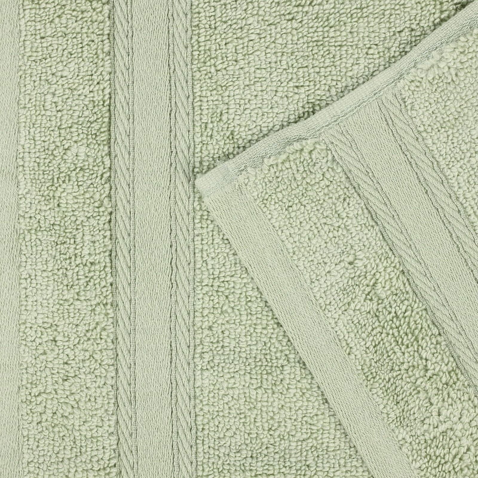 Superior Belmont 8 Piece Zero Twist Towel Set, Ultra Soft Cotton Towels, Green