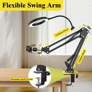 usmallbee Camera Mount with Ring Light Overhead، Flex Articulating Phone Holder متوافق مع iPhone و Logitech Webcam و Computer Tripod لتسجيل فيديو البث المباشر على YouTube