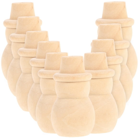 Troglfold diy wooden dolls Wooden Snowman Sculpture DIY Painting Xmas Ornament,2.01"X1.97"X1.18"