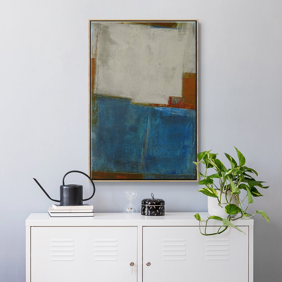 Steady Moves Framed Premium Gallery Wrapped Canvas - Ready to Hang - 27 x 41 - Natural Wood Floating Frame