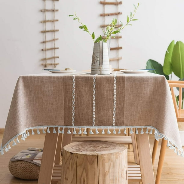 Alyly Rustic Lattice Tablecloth Cotton, What Size Tablecloth For A Square Table That Seats 4