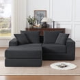 thumbnail image 5 of Modular Sectional Cloud Sofa, Boneless Couch with Non-Slip Base, Convertible Sleeper Sofa with L-Shape Chaise & Deep Seat, No Assembly, Dark Gray, 5 of 10