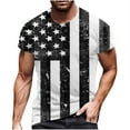 thumbnail image 2 of Fnnxeal Mens Patriotic American Flag T-Shirt 4th of July Vintage Tee Breathable Short Sleeve Summer Top up to 7XL Blue,Size 2XL, 2 of 5