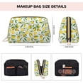 thumbnail image 2 of Cute Lemon Flower Leaves Makeup Bag, Large Capacity Travel Cosmetic Bag for Women Girls- Travel Toiletry Bag Leather Portable Waterproof Makeup Case Organizer with Handle, 2 of 4