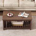 thumbnail image 4 of Coffee Table, Rustic Vintage Farmhouse Living Room Table with Shelf, 40, 4 of 14