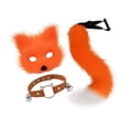 thumbnail image 4 of Conjunto de máscara y cola de gato Therian lindo para de cumpleaños de puesta en escena Naranja, 4 of 8