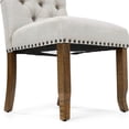 thumbnail image 3 of Furniture of America Liston Fabric Tufted Dining Chair in Ivory (Set of 2), 3 of 5