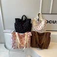 thumbnail image 5 of Bolso de mano de terciopelo simple de gran capacidad 2024 Nuevo bolso de mano sencillo para viajeros Bolso de hombro lindo para mujeres, 5 of 5