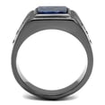 thumbnail image 3 of Mens Rings Square Blue Black Stainless Steel, 3 of 7