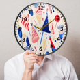 thumbnail image 5 of Acrylic Wall and Table Clock Party Themed Illustrations 11.9in Modern Decor with Golden Hands, 5 of 12