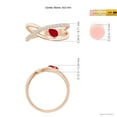 thumbnail image 4 of ANGARA Natural Criss Cross Pear Shaped Ruby Ring with Diamond Accents in 14K Rose Gold for Women (Size-5x3mm) | July Birthstone, Birthday, Anniversary, Jewelry Gift for Women | Natural Ruby Ring, 4 of 8