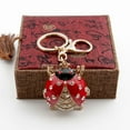 thumbnail image 4 of Ladybird Rhinestone Keychain Car Keyring Purse Bag Pendant Decoration Hanging Ornament Creative Gift, 4 of 9