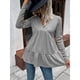 thumbnail image 4 of Camisetas de manga larga con cuello en V de Color puro para mujer, camiseta informal holgada elegante a la moda con dobladillo con volantes para citas, 4 of 8