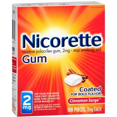Nicorette Gum 2 mg Cinnamon Surge 100 Each (Pack of 2)