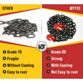 thumbnail image 4 of (4 Pack) 1/2 Inch x 10 FT G80 Black Transport Binder Chain with Clevis Grab Hooks - 12,000 lbs Working Load Limit - Heavy Duty Grade 80 Safety Trailer Logging Chain, 4 of 9