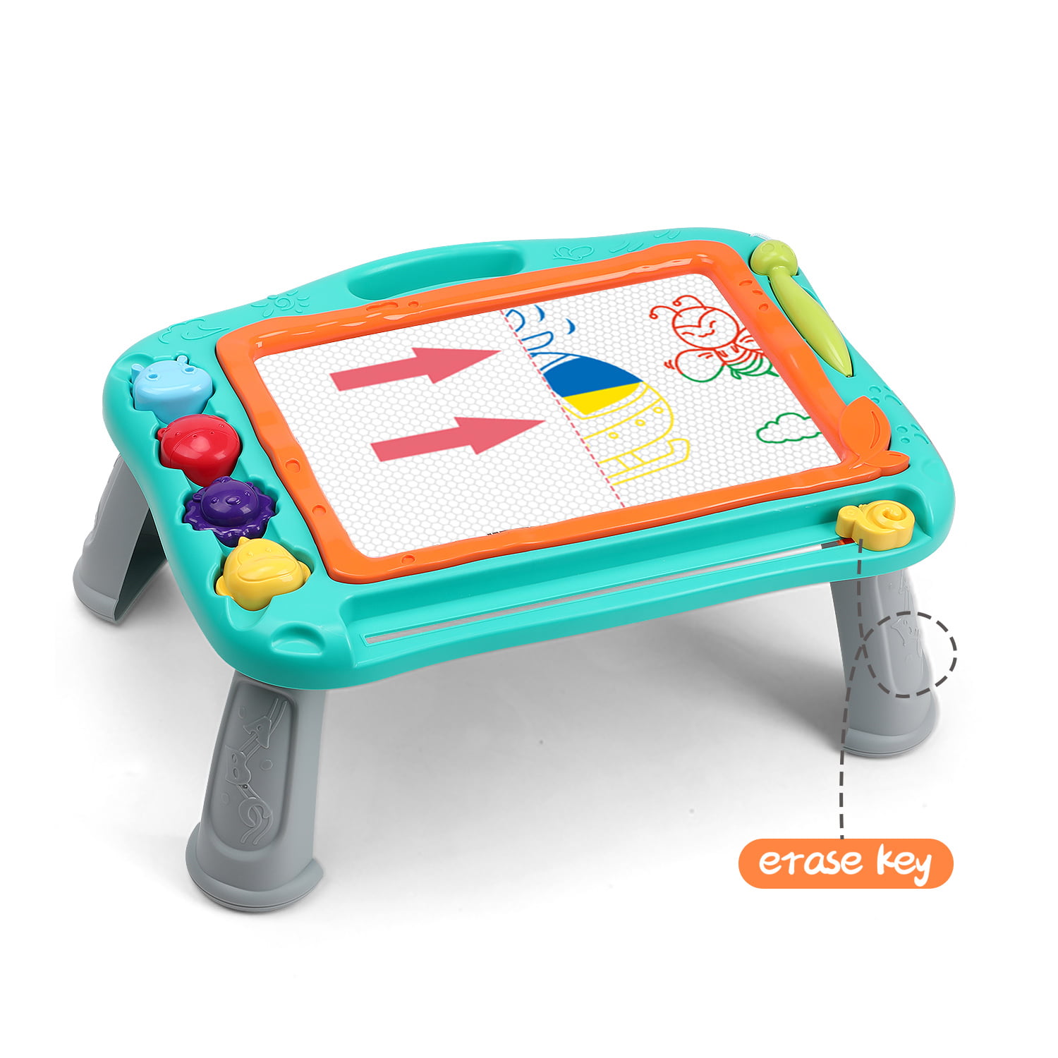 Magnetic Drawing Board for Toddlers Large Erasable Doodle Board Writing Painting Sketch Pad Creative Educational Toys for Kids Boys & Girls Green