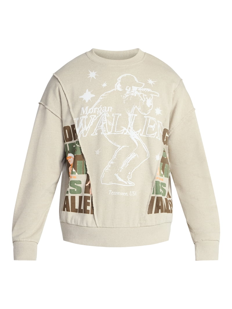 Morgan Wallen Men's Boxy Oversized Split Graphic Crewneck