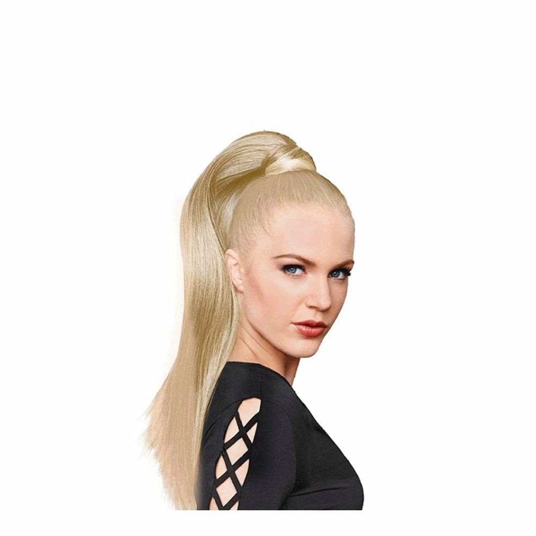 25"" Straight Ponytail Color R22 SWEDISH BLONDE - TaliaPosy Hairpiece Wrap  Around Pony Tru2Life Heat Friendly Wavy Curly Synthetic Flat Iron Blow Dry"  - Walmart.com