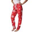 thumbnail image 3 of Women's Christmas Print Pajama Pants, Elastic Waist Tapered Casual Jogger Trousers, Holiday Cozy Soft Winter Sleepwear Bottoms Wine 3XL, 3 of 5