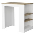thumbnail image 2 of Contemporary Rectangular Kitchen Island With 3 Practical Side Shelf Units Particle Board Convenient Storage, 2 of 3