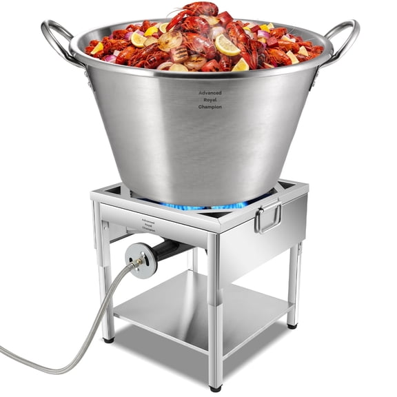 ARC 69QT Stainless Steel Mexican Cazo Para Carnitas Set, 200,000BTU Protable Propane Burner, Great for Carnitas, Braising, Seafood Boiling