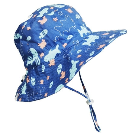 

YWDJ Summer Bucket Hat Seabed Print Outdoor Unisex Kid Kids Toddler Sun Beach Cap Blue 54