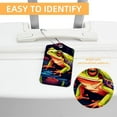 thumbnail image 3 of Frog Square PU Leather Luggage Tags - 2 Pack with Privacy Cover and Stainless Steel Ring - Suitable for Travel, Backpack, Handbag - Suitcase Tags, Travel Tag, 3 of 7
