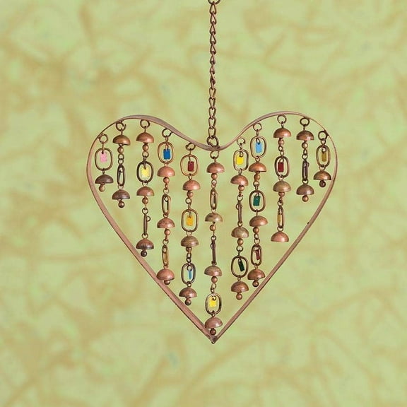 Heart with Dangles Ornament and Wind Chime, 9"