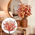 thumbnail image 4 of 5 Pcs Artificial Eucalyptus Stems Fall Stems Tall Silver Dollar Eucalyptus Leaves Fake Silk Eucalyptus Branches Autumn Decorations for Home Wedding Party Thanksgiving Decor(Orange), 4 of 7