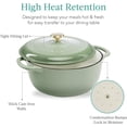 thumbnail image 5 of JIANYI 7.5 Quart Enamel Cast-Iron Round Dutch Oven, Family Style Heavy-Duty Pre-Seasoned Cookware for Home, Kitchen, Dining Room, Oven Safe w/Lid, Dual Handles - Sage Green, 5 of 7