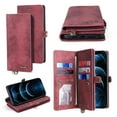 thumbnail image 1 of Wallet Case Compatible with  13 Mini  2 in 1 Wallet Protective Flip Cover with Detachable Magnetic Wallet  PU Leather Wallet with Lanyard  12 Card Slots, 1 of 12