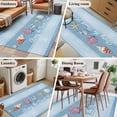 thumbnail image 5 of Coastal Blue Striped Area Rugs 2.7'x5', Washable Small Throw Rugs for Kitchen Bedroom, Ocean Sea Summer Starfish Coral Shells Indoor Outdoor Rug Non-Slip Low Pile Carpet Runner Reversible Floor Mats, 5 of 8