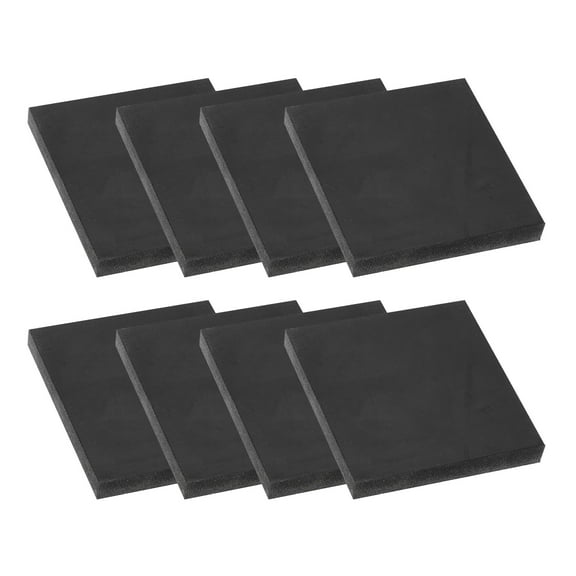 Uxcell Rubber Solid Anti-Vibration Pads, 8 Pcs 60mm x 8mm Thick Rubber Square Washers Multi-Purpose Gasket Pad Bushings Spacer for HVAC Compressor Air Conditioner, Black