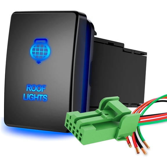 Nilight ROOF Lights Push Button Switch 12V ON Off Switches with Connector Wire Kit 1.28" x 0.87" Replacement for Toyota Sequoia Highlander Tacoma Tundra 4Runner RAVR Yaris