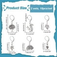 thumbnail image 2 of 18 Pcs Alloy Pendants Stitch Markers 6 Styles Tibetan Style Crochet Stitch Marker with Leverback Earring Hook Squirrel Hedgehog Leaf Pine Cone Charms for Knitting Sewing Jewelry Making Antique Silver, 2 of 7