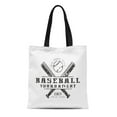 thumbnail image 1 of SIDONKU Canvas Tote Bag Softball Emblem of Baseball Tournament Graphic Black Game Active Durable Reusable Shopping Shoulder Grocery Bag, 1 of 1