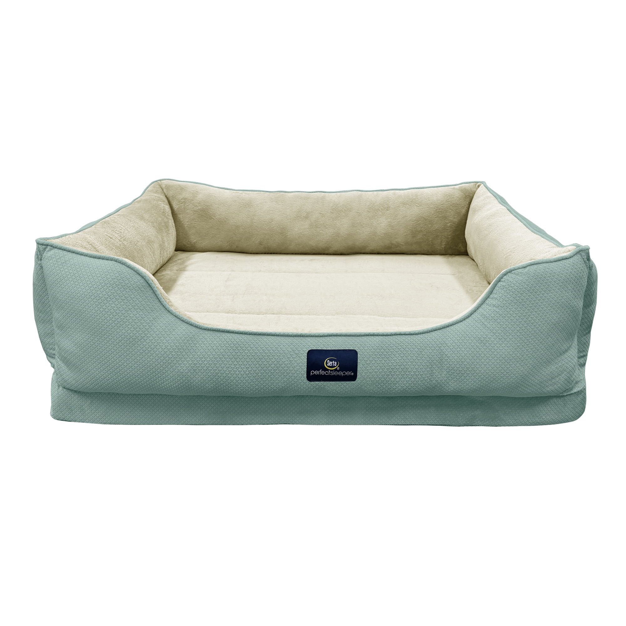 Serta Cuddler Bolster Cat & Dog Bed, Blue, Extra Large