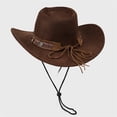thumbnail image 2 of Yaoyar Adult Western Hat Wide Brim Cowboy Hat Vintage Knight Top Hat Cowboy Outdoor Hiking Travelling Cap Cowboy Hat, 2 of 8