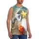 thumbnail image 2 of Fotbe Seashell On The Beach Men's Camiseta sin Mangas Estampada para Hombres, Playera Casual para Gimnasio, Entrenamiento, Playa-Medium, 2 of 7