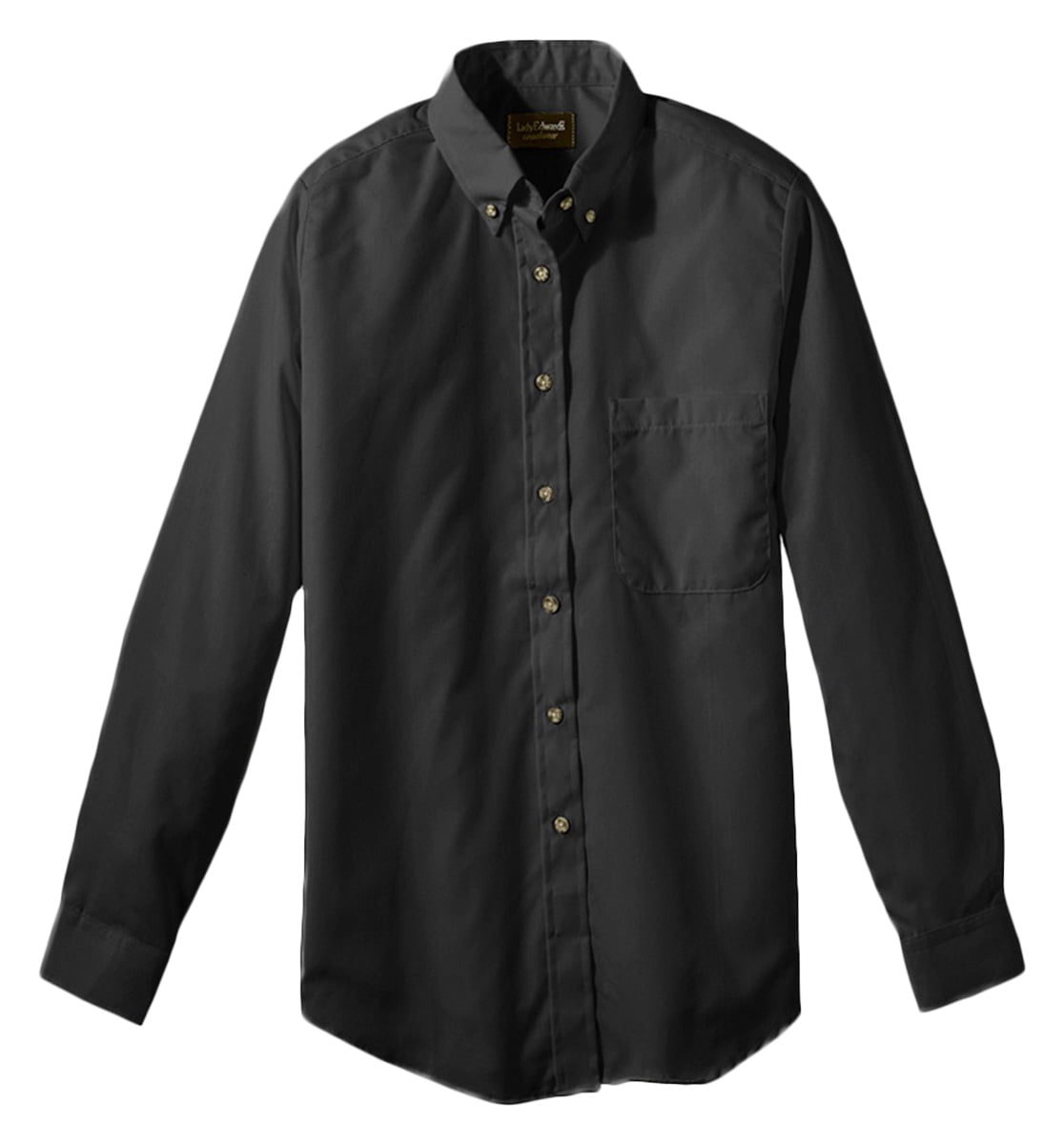 Men's Banded Collar Long Sleeve Dress Shirt - Regular Fit, 35% Cotton 65% Polyester