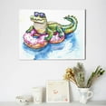 thumbnail image 6 of Logiee Alligator Donut Pool Float Print Canvas Wall Art,Canvas Picture Prints with Frame, Wall Art Decorative,Canvas Decorative,Suitable for Living Room Bedroom Office Room 30x40, 6 of 6