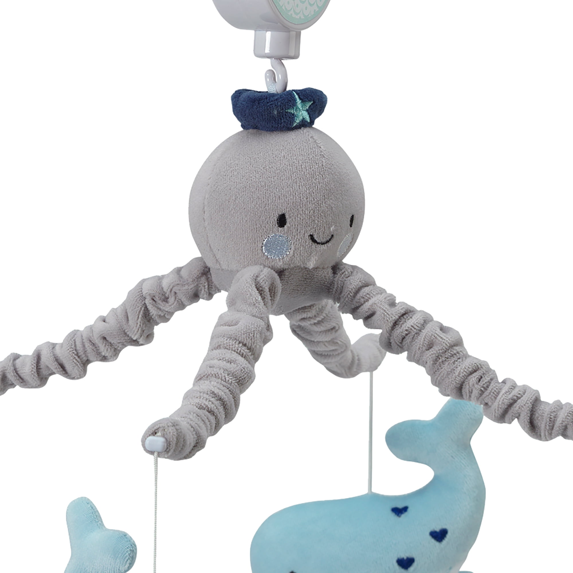 Lambs & Ivy Oceania Blue/Gray Whale/Fish Nautical/Ocean Musical Baby Crib Mobile