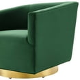 thumbnail image 3 of Armchair Accent Swivel Chair, Velvet, Gold Green, Modern Contemporary Urban Design, Living Lounge Room Hotel Lobby Hospitality, 3 of 8