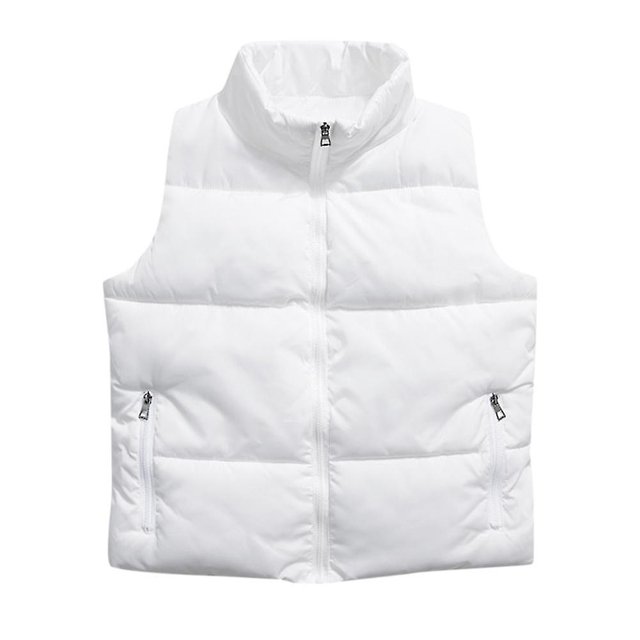 Mens Lightweight Zip Puffer Vest Loose Windproof Outerwear Solid Color Sleeveless JacketXS