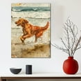 thumbnail image 5 of Funny Dog on Beach Canvas Wall Art, Irish Setter Dog Picture Ocean Artwork for Bathroom Bedroom Living Room, Art Decor 8x12 Inches, 5 of 6