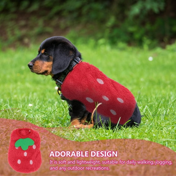 NICEXMAS Dog Clothing Red Coral Fleece 1Pack Small Pets Adorable Design Winter