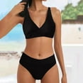 thumbnail image 4 of VBVC Womens Bikini Sets Two Piece Swimsuits Solid Color High Cut Bathing Suits Split Swimsuit, 4 of 6