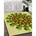 thumbnail image 3 of Ahgly Tapis d'Intérieur Lavable en Machine Carré Vert Slime Transitionnel, 5 Pieds Carré, 3 of 7